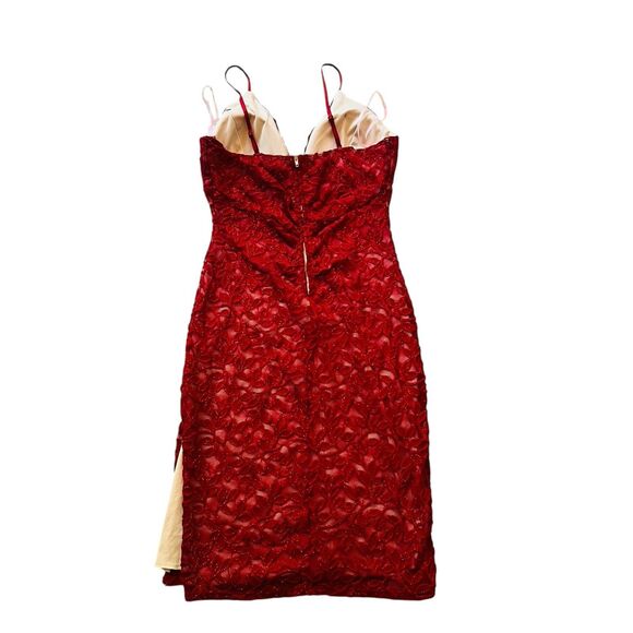 Emerald Sundae Red Lace Dress M Mini Bodycon Padded Fairygoth Romantic Formal - Picture 3 of 8